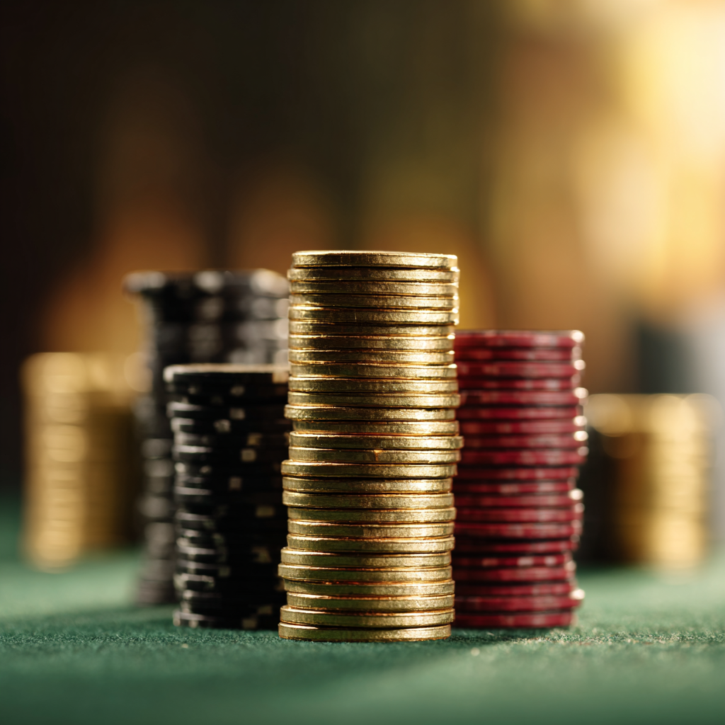 Omaha poker chip stacks